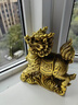 铜欣祥 铜麒麟摆件办公室工艺品公司开业乔迁礼品客厅玄关家居装饰品 黄色6#一对 实拍图