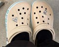 卡骆驰（CROCS）洞洞鞋贝雅卡骆班轻便耐磨一脚蹬休闲鞋|205089 冬日白/彩色-1LI 39 (240mm) 实拍图