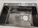 浪鲸（SSWW）厨房水槽枪灰色纳米不锈钢台下盆洗碗池洗菜盆家用一体大单槽TK12 68×46抽拉龙头+实用配件 实拍图