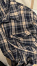 三彩2025秋季新款格纹衬衫宽松中长款衬衣开衫翻领休闲复古M 藏青色格纹 M 160/84A 实拍图