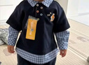 巴拉巴拉童装男童卫衣格纹拼接假两件长袖上衣2025秋装学院风209325121101 实拍图