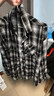 Foss Phil复古格子衬衫男秋冬季宽松衬衣港风潮牌长袖外套FPCS11黑色2XL 实拍图