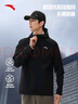 安踏防泼水软壳衣丨加绒弹力拒水外套男秋冬季运动夹克行政男装风衣 【抗紫外线+加绒+防泼+连帽】基础黑7602-5 L 实拍图