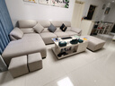 酷比得2025新款现代简约奶油风沙发客厅转角贵妃组合猫抓布艺沙发 3.3米单扶手单位+单位*2+贵+脚踏 (旗舰版云端坐感)御感猫抓布 实拍图