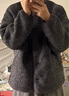 优衣库女装男装仿羊羔绒摇粒绒休闲开衫长袖宽松外套冬新款479616 08 深灰色 L /160/88A 实拍图