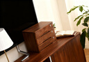 实木桌面收纳盒抽屉式办公桌上整理箱多层杂物储物柜木质盒子带锁 胡桃色三层【全锁】店长推荐 实拍图