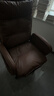 英斯迪尔（INSDEA）家用老板椅舒适久坐办公椅电脑椅可躺靠背椅书房书桌商务沙发座椅 咖色+脚踏-纳米皮【加厚乳胶】 铝合金脚 实拍图