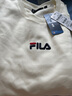 FILA 斐乐女装卫衣男女同款套头卫衣秋冬情侣款休闲加绒保暖长袖上衣 奶盐白-IV XL 180/100A/XL 实拍图