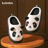 猪爸爸儿童棉麻拖鞋男童秋冬家居室内防滑女童中童卡通不闷脚棉拖鞋白22 实拍图