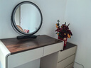 千番町梳妆台卧室现代简约大小户型实木化妆台桌中式风轻奢收纳斗柜一体 卡其80桌+三斗柜+圆镜【无凳】 整装 实拍图