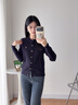 POLOWALK麻花针织开衫女春秋季新款保罗女装气质休闲绞花毛衣外套长袖线衣 藏青【AM8W53580112】 L (165) 实拍图