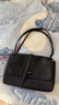 裘真新年礼物 复古001邮差包女单肩通勤大容量斜挎包植鞣头层牛皮包 黑色-大号 实拍图