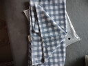 老粗布100纯棉床单单件宿舍单人全棉加厚床笠棉麻条纹被单三件套 【吸湿透气 亲肤舒睡】蓝小格 床单120x230cm【适用于0.9米床】 实拍图