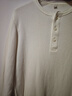 优衣库男装女装情侣华夫格亨利领套头衫长袖T恤25秋冬新款479784 01 乳白色 L 实拍图