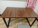 馨美凯电脑桌台式家用简易书桌办公桌简约现代工作台租房卧室学习写字桌 【单桌1.6cm厚桌面】黑架+深胡桃 长120cm*宽70cm*高74cm 实拍图
