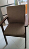 鱼跃星空实木椅子电脑椅家用办公靠背椅子久坐舒服麻将椅学习椅书房书桌椅 【胡桃色框架】咖啡布软包 棉麻 【可拆洗、送货上门】 实拍图