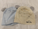 爱宝适婴儿帽子纯棉四季款0-6个月新生儿胎帽宝宝囟门帽2件装 蓝+黄S264 实拍图