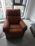 左右沙发功能皮感科技布单人沙发单椅DZY6010手动带摇转 暮光橙31055 实拍图