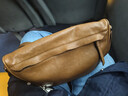 裘真头层植鞣牛皮休闲月牙包复古简约百搭单肩斜挎包女小包 大象灰 实拍图