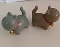 哥窑创意猫咪小摆件陶瓷可爱茶宠可养简约茶玩家居桌面工艺品饰品 招财猫摆件-4只装【默认图片色】（开片） 实拍图