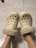 CROCS卡骆驰贝雅暖绒洞洞鞋女暖棉男棉鞋外穿拖鞋|206633 冬日白-11S (建议买大一码) 36 /37(220mm) 实拍图