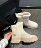 Dickies女士雪地靴女靴冬季加绒加厚短靴保暖棉鞋靴子 米色 37  实拍图
