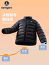 纳维凯尔儿童棉服新款男童外套女童上衣学生袄子中大童开衫保暖抗寒 横条立领黑色 150 实拍图
