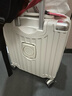 喜朗顿行李箱20寸登机箱商务拉杆箱高品质箱包男女旅行箱小号飞机密码箱 升级杯架 拉链 贝壳白 18英寸 正方形【可登机】 实拍图