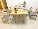 莱美汇餐桌小户型家用现代简约餐桌椅休闲快餐厅桌椅组合饭桌长方形桌子 胡桃色120*60 单桌 实拍图