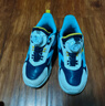 361°儿童跑鞋25秋冬男女童3-14岁缓震旋钮扣革面运动鞋 蓝31 实拍图