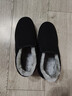 强人加绒保暖冬季男棉鞋套脚款防寒平底休闲男鞋 简约棉布鞋 黑色 42 实拍图
