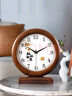 汉时（Hense）柿柿如意实木座钟客厅创意桌面时钟摆件台式静音钟表 HD520新年 实拍图