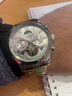 冠琴（GUANQIN）手表男机械表全自动镂空飞轮瑞士品质防水夜光皮带男士双日历手表 银色白面【明星代言】 实拍图