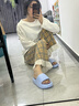 HIPANDA卡通可爱EVA女士家居拖鞋防滑软底室内浴室家用凉拖 蓝色 38-39 实拍图