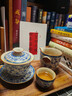 兮元记青花汝窑三才盖碗茶杯单个高档家用国风功夫泡茶碗三件套茶具套装 繁花米黄汝窑纳香盖碗（180ml） 实拍图