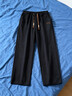 回力裤子秋季男宽松休闲裤男潮流阔腿裤百搭直筒裤运动长裤黑色2XL 实拍图