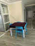 佳匠现代简约餐椅公司学校食堂椅成人靠背塑料椅家用休闲可叠放椅子 蓝色 实拍图