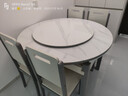 初屋 餐桌 岩板餐桌椅组合现代简约伸缩折叠圆桌家用小户型实木饭桌子 宝马灰色-雪山白岩板-实木椅 1.2m 一桌四椅 实拍图