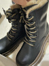 达芙妮秋冬真皮马丁靴女2025最新款厚底增高英伦风短靴加绒加厚雪地靴女 黑卡其【超厚绒】 40 实拍图