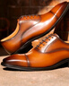 德赛（Desai）三接头休闲男鞋商务正装皮鞋男尖头牛津棕色英伦婚鞋 棕色 40  实拍图