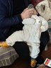 婧麒（JOYNCLEON）婴儿连体衣保暖秋装夹棉婴幼儿宝宝衣服秋冬季新生爬服薄棉套装 蓝色 90cm 实拍图