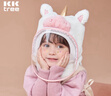 Kocotreekk树儿童帽子防风防护面罩秋冬加厚护耳帽 造梦独角兽 M码 实拍图