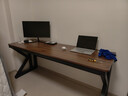 韵他实木电脑桌子双人电竞桌台式办公桌简约现代学习桌长方形书桌 黑胡桃桌+黑架【18mm实木桌面】冲量价 180*60*75cm 实拍图