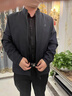 罗蒙（ROMON）夹克男士秋冬季外套纯色立领百搭行政商务休闲商务男装ii6深蓝XL 实拍图