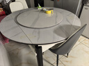 丰舍 餐桌 可变圆桌伸缩折叠实木岩板餐桌椅组合现代轻奢餐桌餐厅饭桌 黑白色-雪山白岩板-101皮椅 【1.35米】 一桌4椅 实拍图