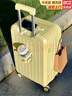 贝初众行李箱次日达小型可登机箱大容量拉杆旅行密码皮箱子高颜值 奶酪黄【升级多功能】加厚款 20英寸 【登机尺寸】无侧把手挂钩 实拍图