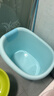 日康（rikang）泡澡桶 儿童洗澡桶婴儿游泳桶家用浴缸浴桶赠浴凳 蓝色 X1002-1 实拍图