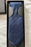 GLO-STORY领带拉链男正装商务8cm免打一拉得懒人西装领带礼盒装 蓝色暗条纹 实拍图