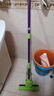 妙洁胶棉拖把27cm杆长120共2头滚轮式懒人家用一拖净免手洗海绵吸水 实拍图