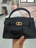 CHARLES&KEITH鳄鱼纹凯莉包手提斜挎婚包包女包生日礼物CK2-50270880-1 Black黑色 S 实拍图